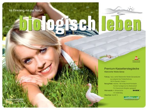 Kassettenstegdecke mit Außensteg Premium Waldviertler Weide-Gänse Warm – Bild 2